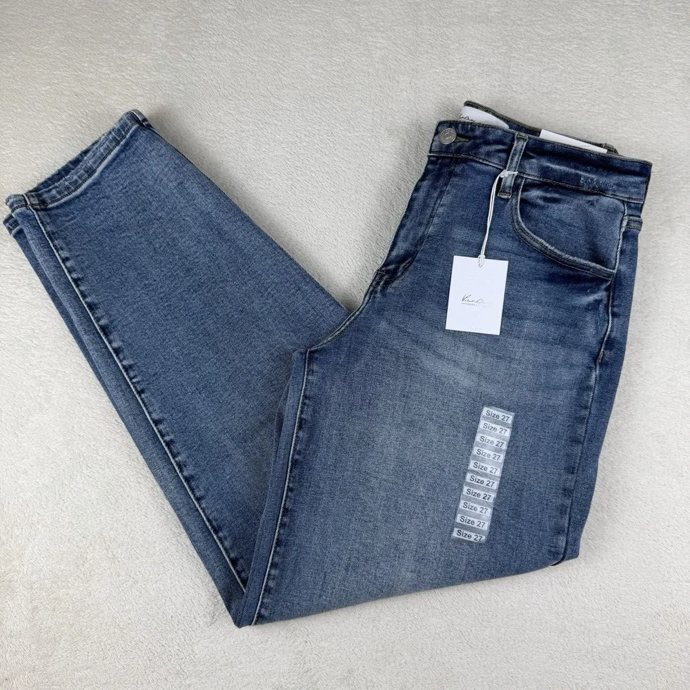 KanCan High Rise Barrel Jeans Womens 27 Blue Denim‎ Stretch-NWT-KC20084M